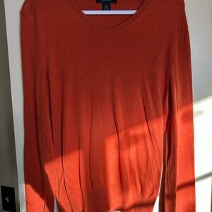 Banana Republic Burnt Orange V-Neck Sweater